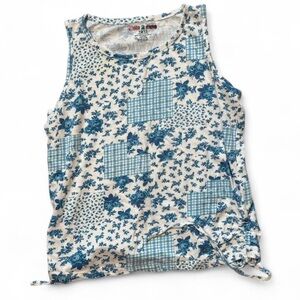 Kids Blue Floral Patchwork Tank Top